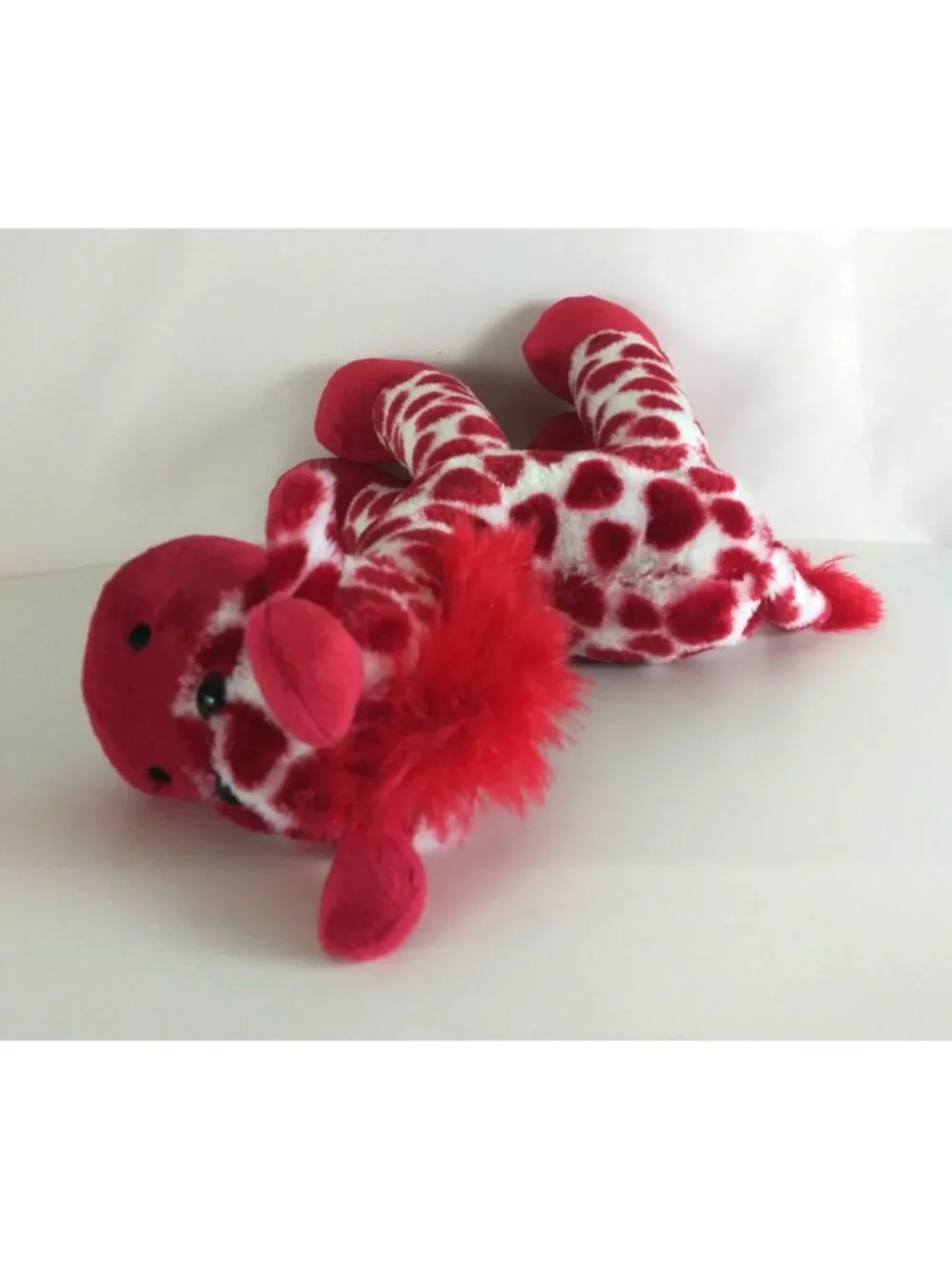 Valentine's White Giraffe With Red Heart Spots Soft 14